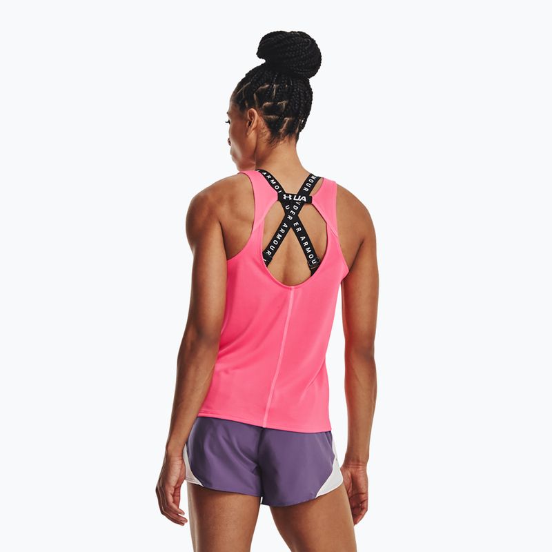 Under Armour Fly By Tank canotta da corsa donna rosa shock/rosa shock/riflettente 2