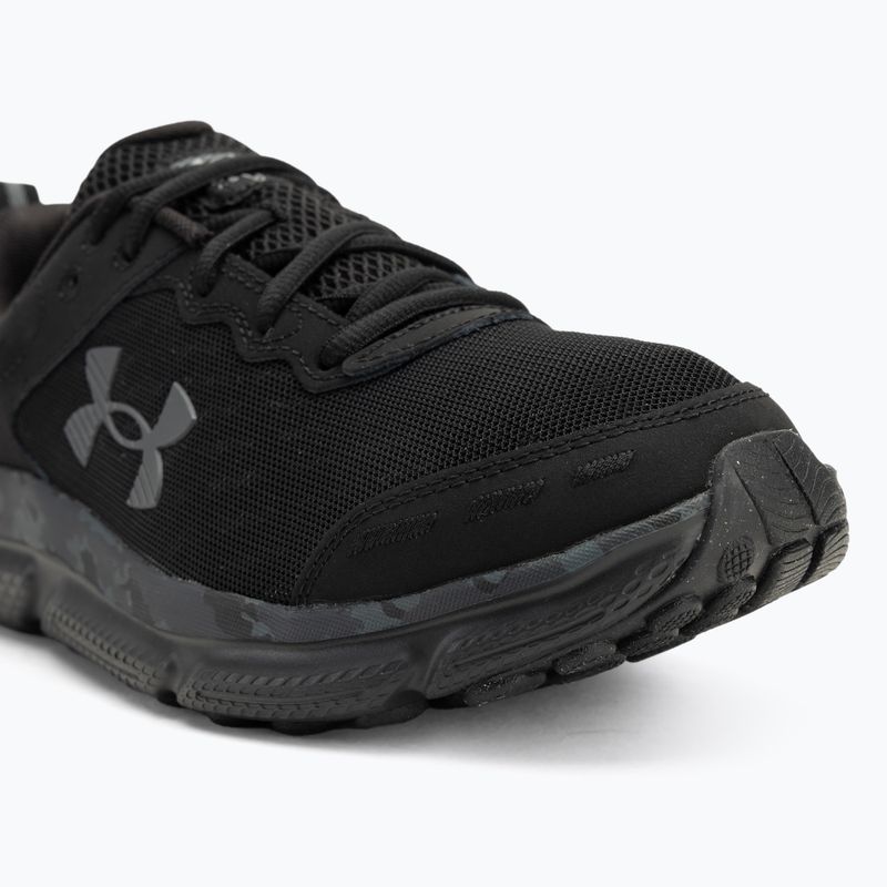 Under Armour Charged Assert 10 Camo nero/nero/grigio scarpe da corsa da uomo 7