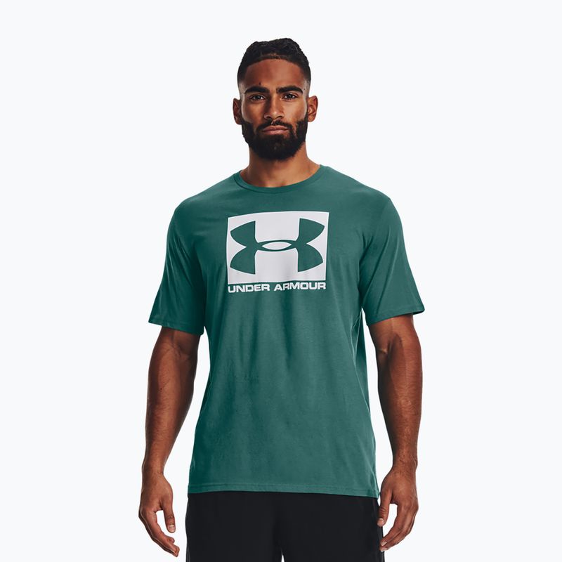 Maglietta Under Armour Boxed Sportstyle coastal bianca/verde da uomo