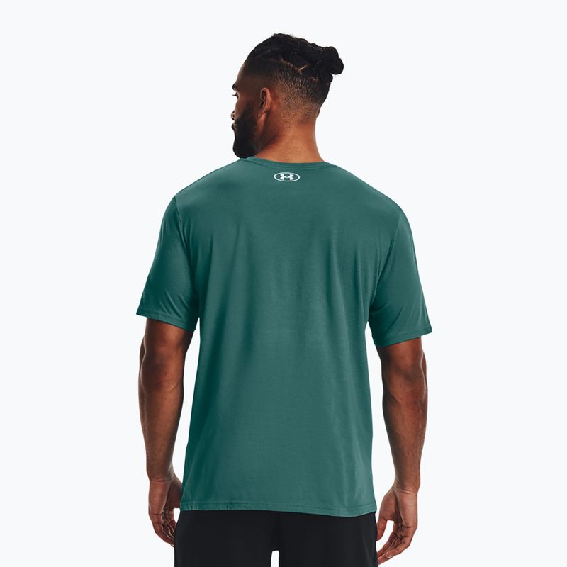 Maglietta Under Armour Boxed Sportstyle coastal bianca/verde da uomo 2