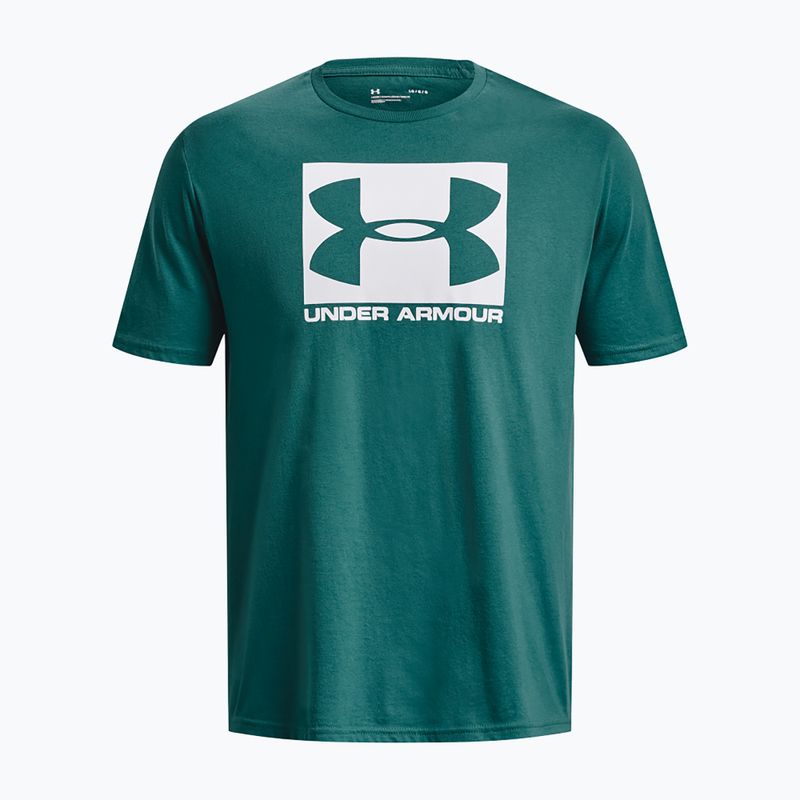 Maglietta Under Armour Boxed Sportstyle coastal bianca/verde da uomo 4