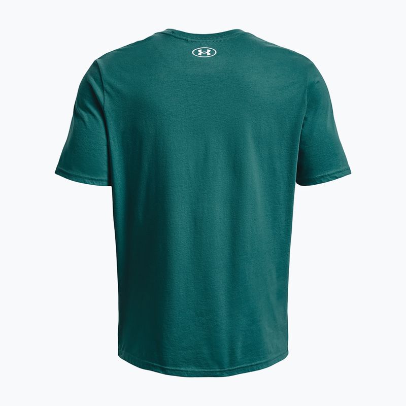 Maglietta Under Armour Boxed Sportstyle coastal bianca/verde da uomo 5