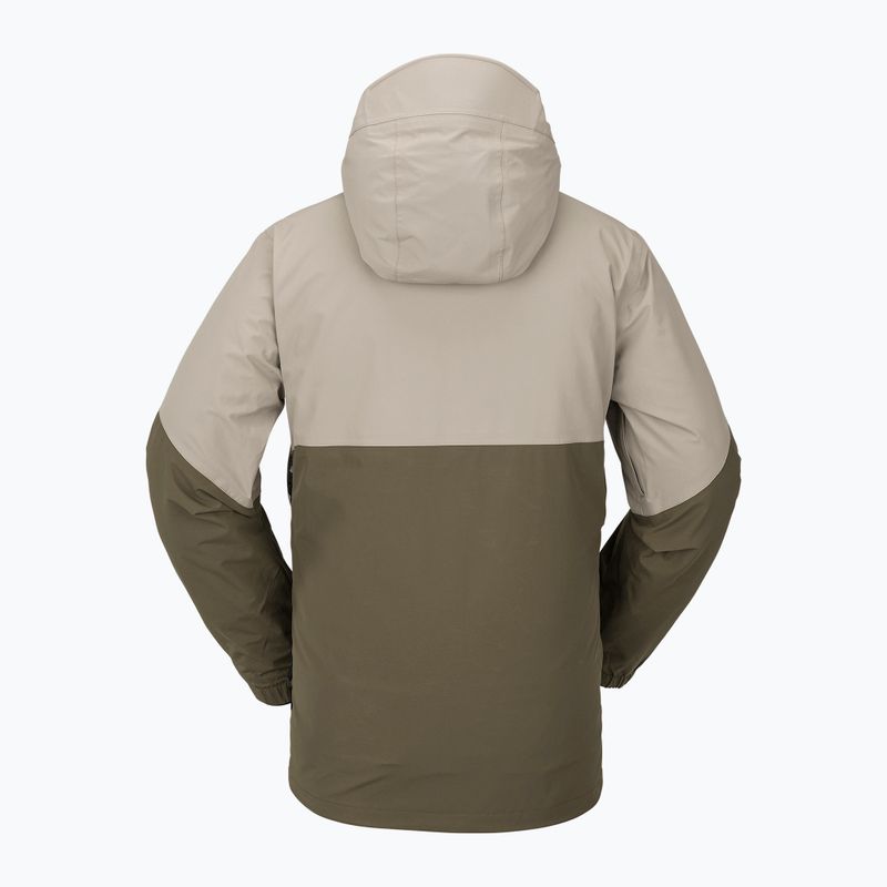 Giacca da snowboard Volcom L Ins Gore-Tex da uomo color kaki scuro 5