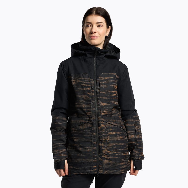Giacca da snowboard da donna Volcom Shelter 3D Stretch con stampa tigrata
