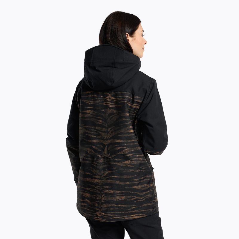 Giacca da snowboard da donna Volcom Shelter 3D Stretch con stampa tigrata 3