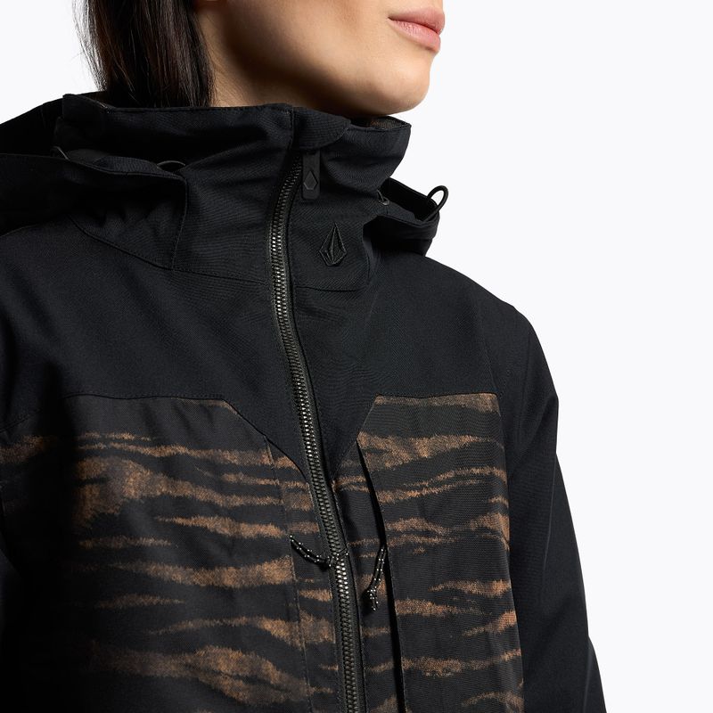 Giacca da snowboard da donna Volcom Shelter 3D Stretch con stampa tigrata 5