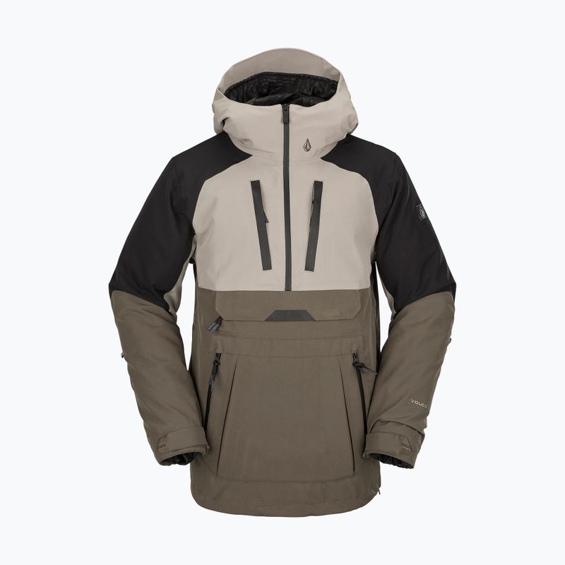 Giacca da snowboard Volcom Brighton Pullover da uomo color kaki scuro