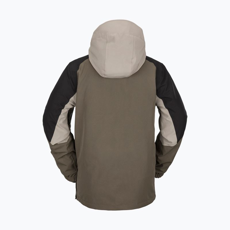 Giacca da snowboard Volcom Brighton Pullover da uomo color kaki scuro 2