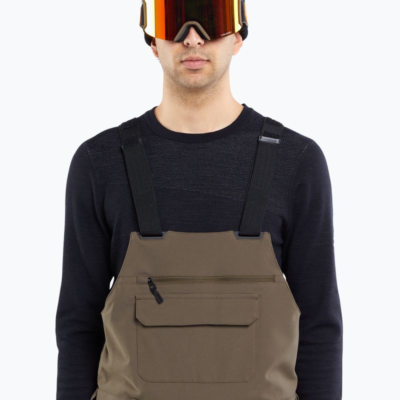 Pantaloni da snowboard Volcom Roan Bib Overall da uomo in teak 3