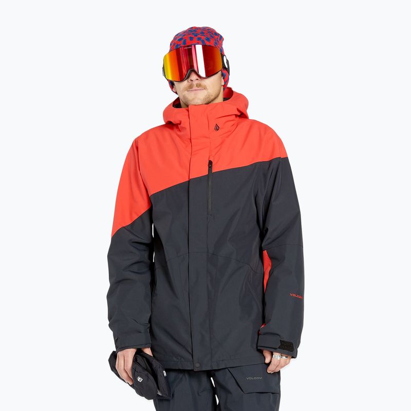 Giacca da snowboard Volcom Primry Ins da uomo, cremisi