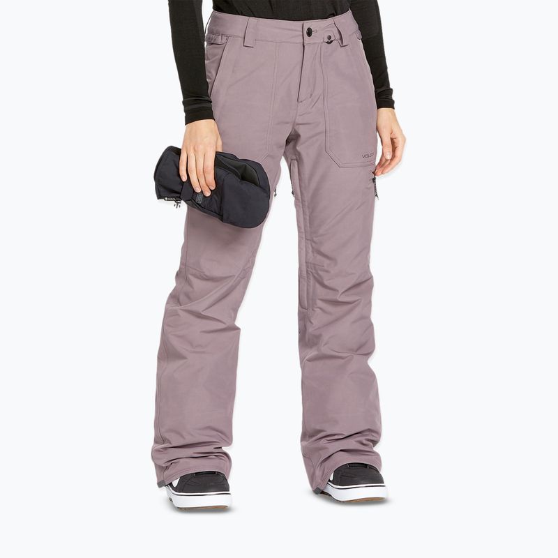 Pantaloni da snowboard da donna Volcom Knox Ins Gore-Tex color lavanda polverosa