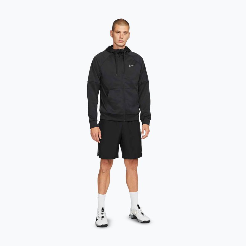 Felpa da allenamento uomo Nike Therma Fit Full-Zip black/black/white 2