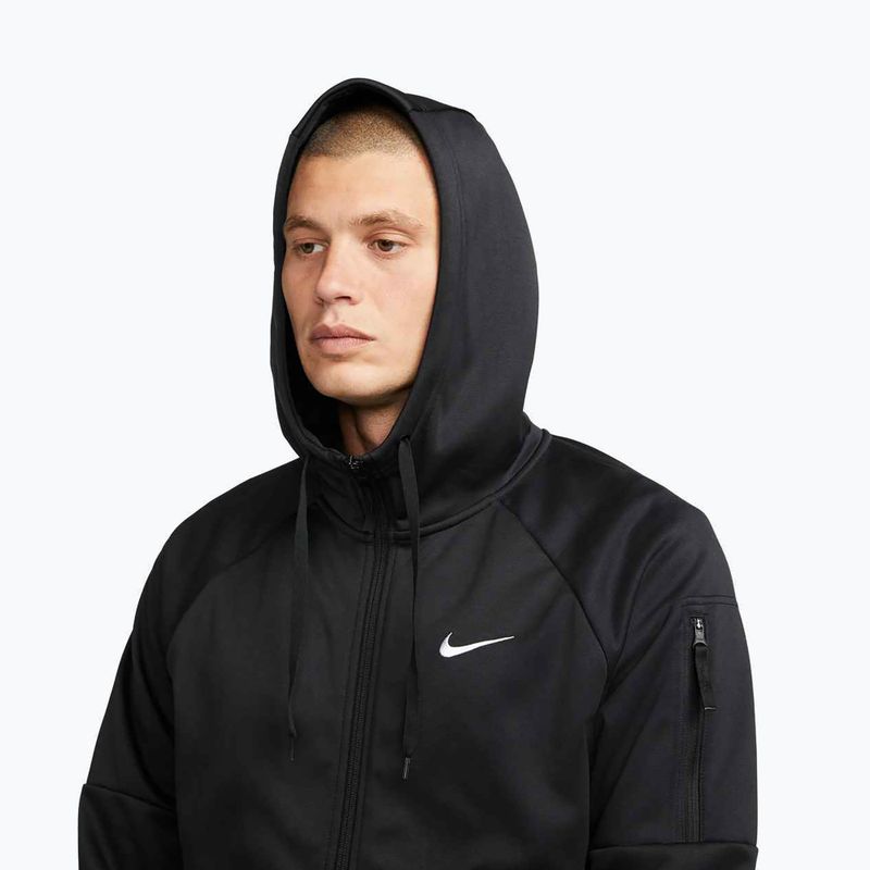 Felpa da allenamento uomo Nike Therma Fit Full-Zip black/black/white 4
