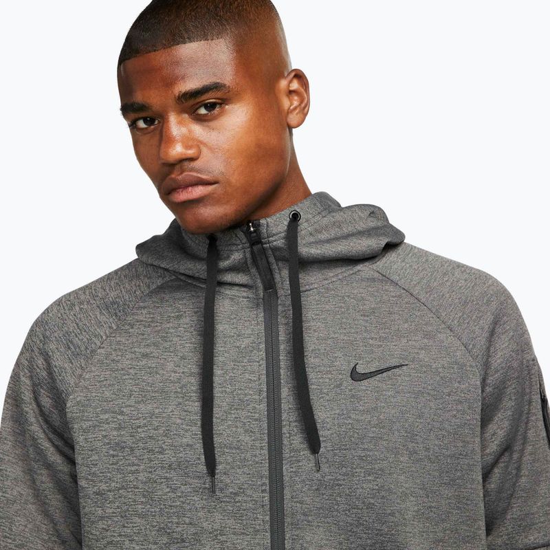 Felpa da allenamento uomo Nike Therma Fit Full-Zip charcoal heathr/dark smoke grey/black 4