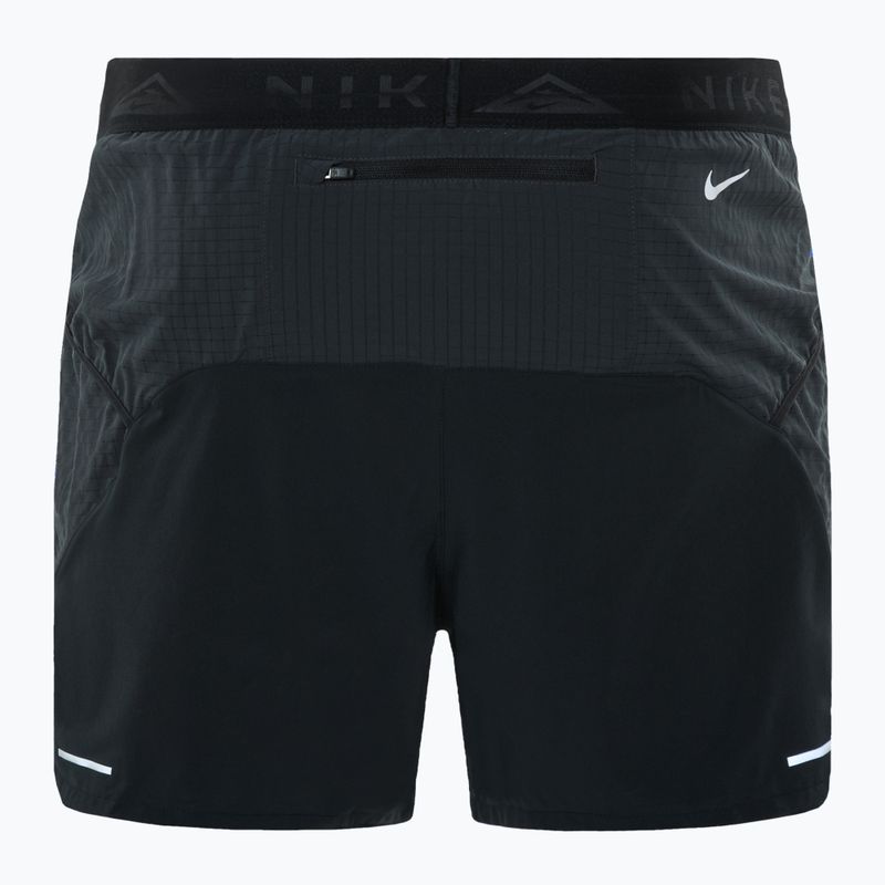 Pantaloncini da corsa Nike Trial Second Sunrise Dri-Fit da uomo nero/grigio fumo scuro/bianco 2