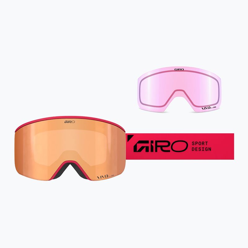 Maschera da sci Giro Axis glacier red stacked/vivid copper/vivid infrared 2