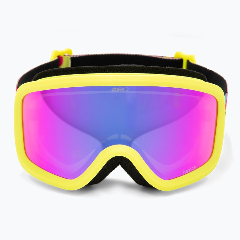 Maschera da sci junior Giro Chico 2.0 Jr Yellow flowers/amber pink 2