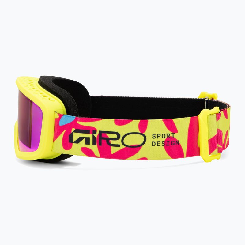 Maschera da sci junior Giro Chico 2.0 Jr Yellow flowers/amber pink 4