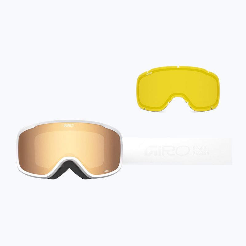 Maschera da sci donna Giro Moxie white stacked/amber gold/yellow 7