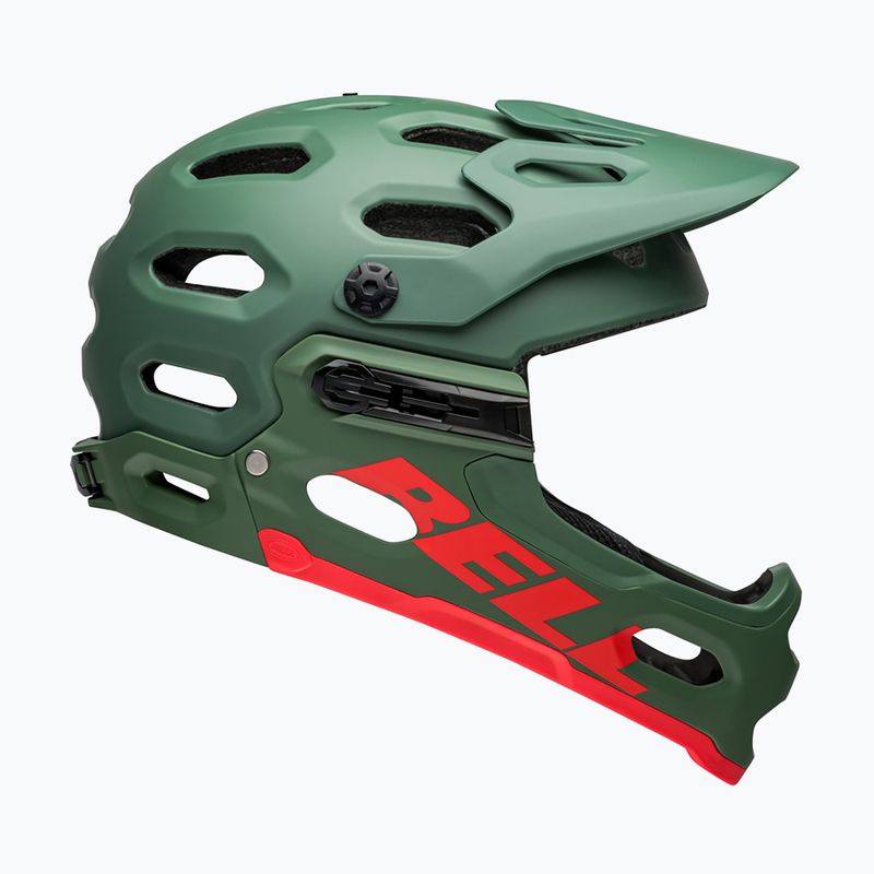 Casco da bici Bell Full Face Super 3R MIPS verde scuro opaco/infrarossi 2