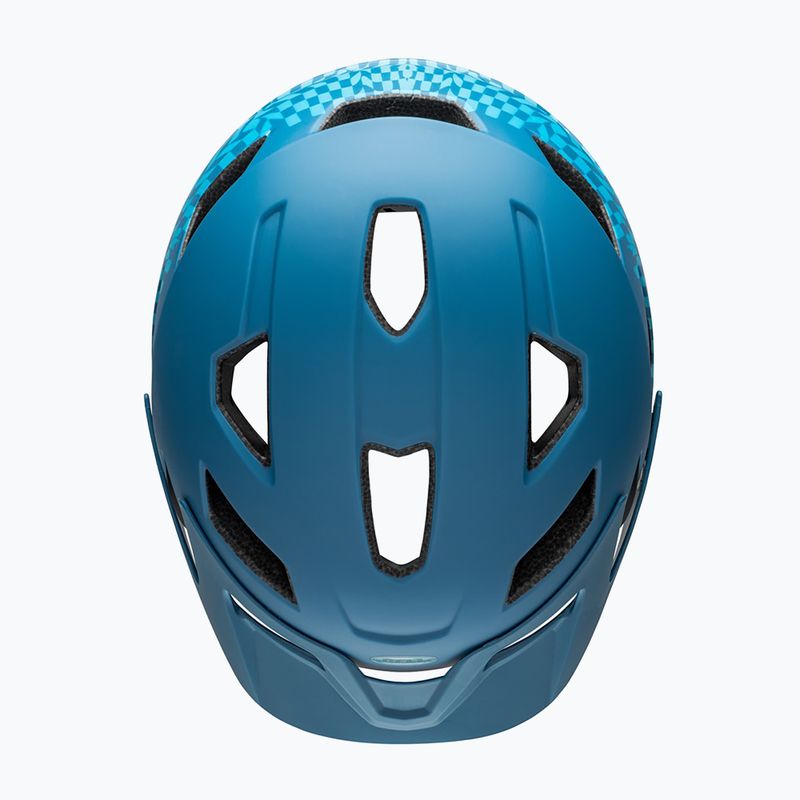 Casco da bici per bambini Bell Sidetrack Integrated MIPS a quadri ondulati blu opaco 4