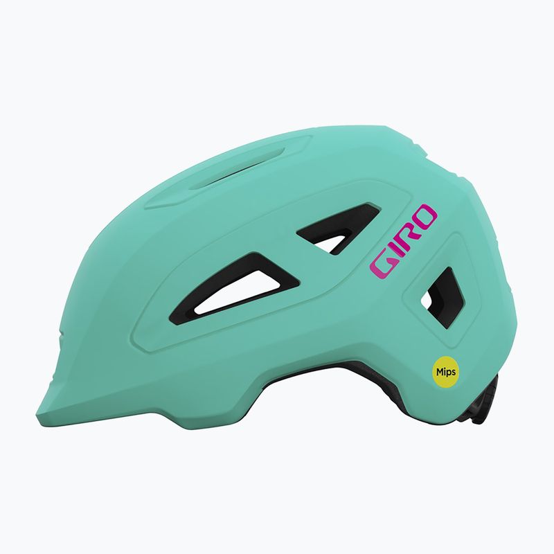 Giro Scamp II Integrated MIPS, casco da bici per bambini con urlo opaco, verde acqua/rosa brillante 2