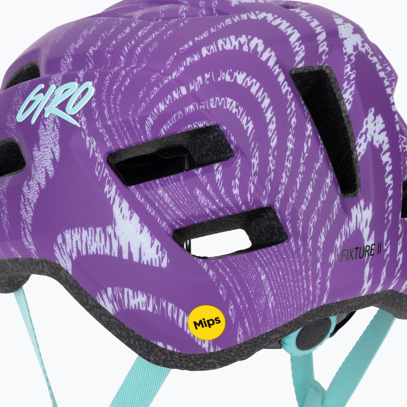 Giro Fixture II Integrated MIPS viola opaco increspato casco da bici per bambini 10