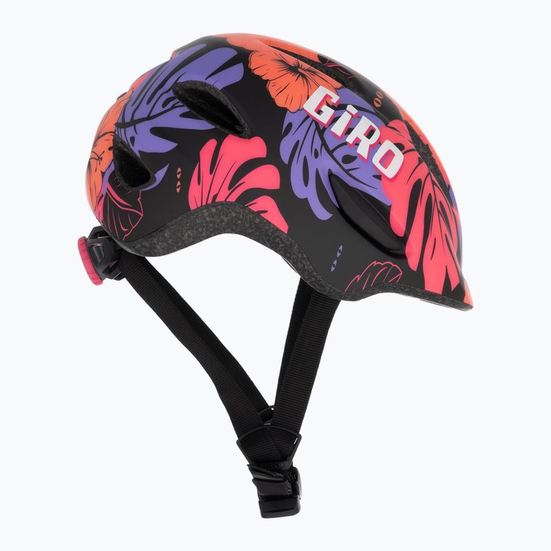 Casco da bici per bambini Giro Scamp Integrated MIPS nero opaco floreale 4