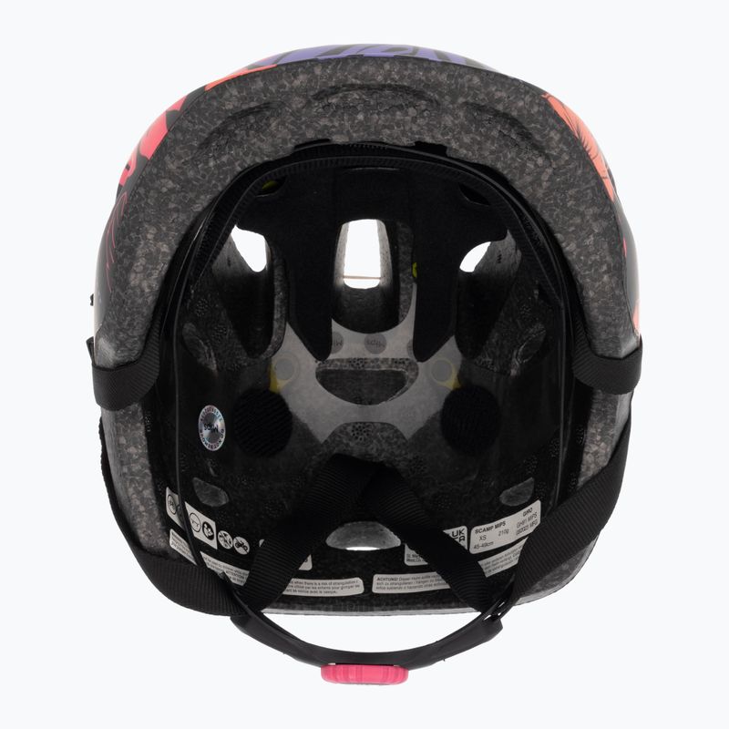 Casco da bici per bambini Giro Scamp Integrated MIPS nero opaco floreale 6