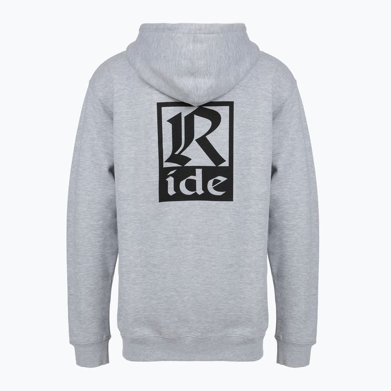 Felpa da uomo RIDE Old English Hoody grigio erica 2