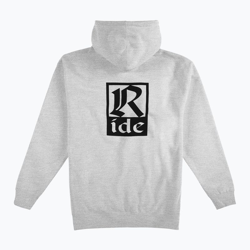 Felpa da uomo RIDE Old English Hoody grigio erica 2