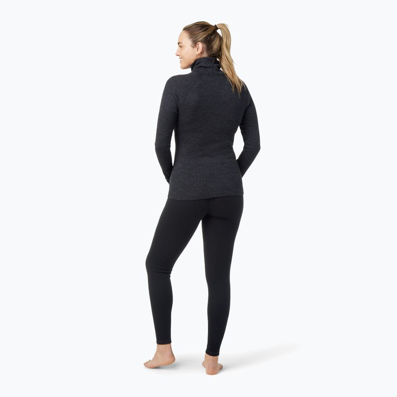 Smartwool Thermal Merino Rib Turtleneck a manica lunga da donna in antracite heather 6