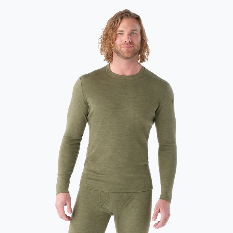 Smartwool Merino 250 Baselayer Crew Uomo in scatola manica lunga termica invernale moss heather