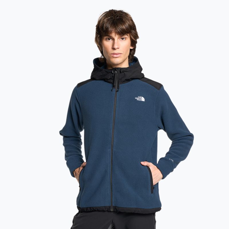 Felpa da trekking da uomo The North Face Alpine Polartec 200 FZ con cappuccio blu scuro/nero