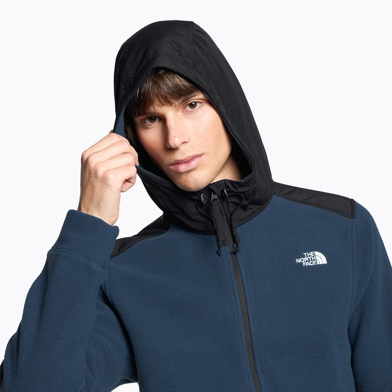 Felpa da trekking da uomo The North Face Alpine Polartec 200 FZ con cappuccio blu scuro/nero 3