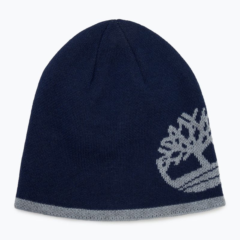 Uomo Timberland Reversible Logo Beanie berretto invernale peacoat