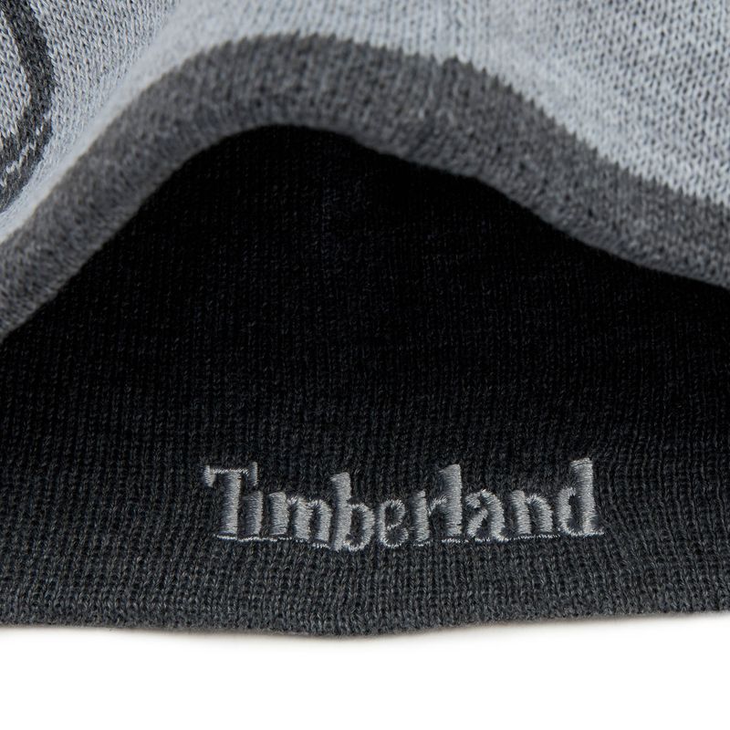 Berretto invernale da uomo Timberland Reversible Logo Beanie grigio chiaro heather 4