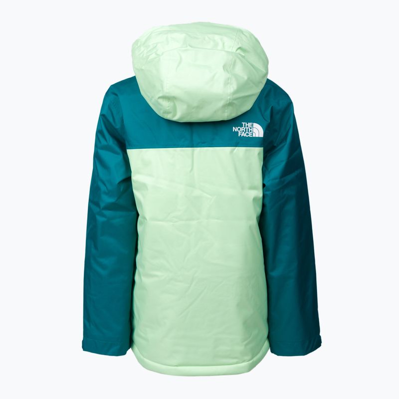 Giacca da sci per bambini The North Face Teen Snowquest Plus Insulated verde patina 2