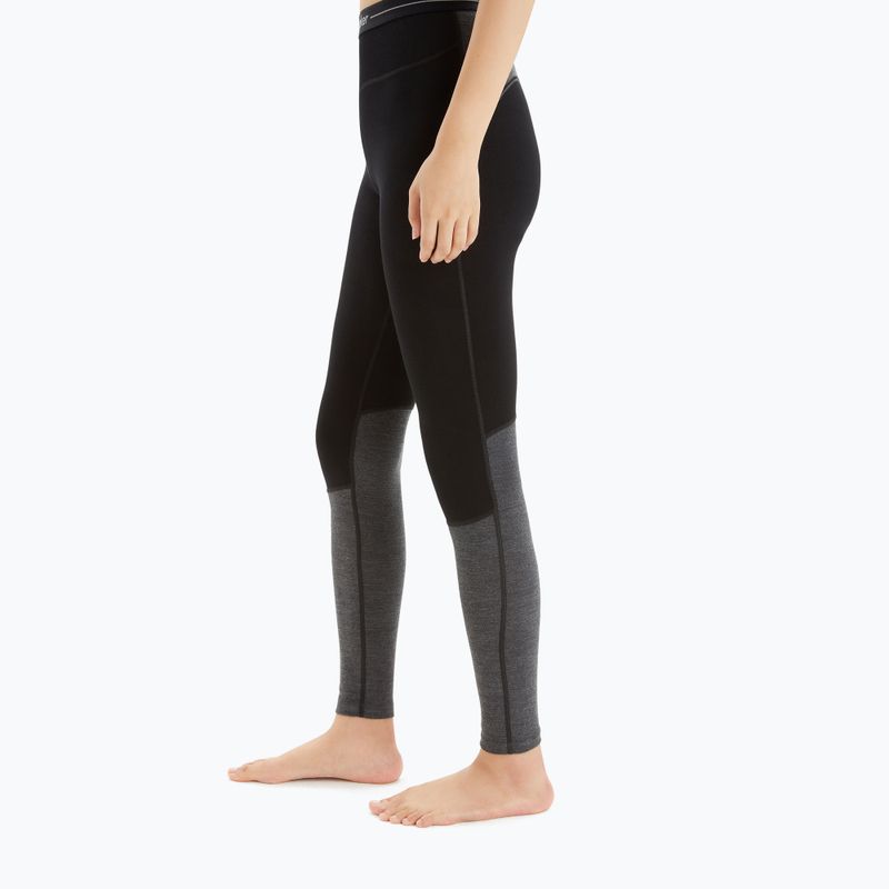 Pantaloni termici da donna Icebreaker ZoneKnit 260 nero/jet hthr/cb 3