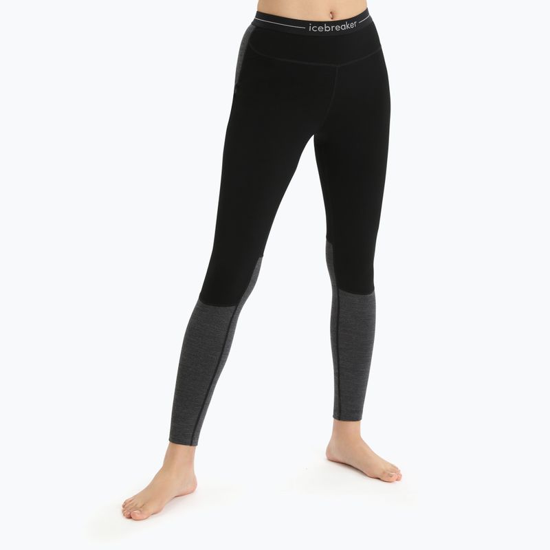Pantaloni termici donna icebreaker ZoneKnit 200 nero/jet heather/cb