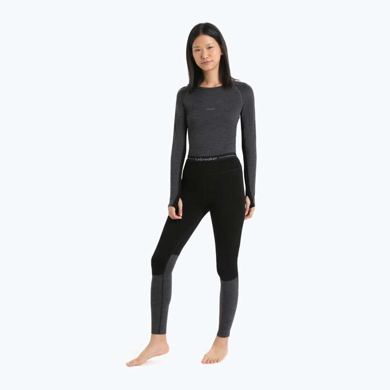 Pantaloni termici donna icebreaker ZoneKnit 200 nero/jet heather/cb 2
