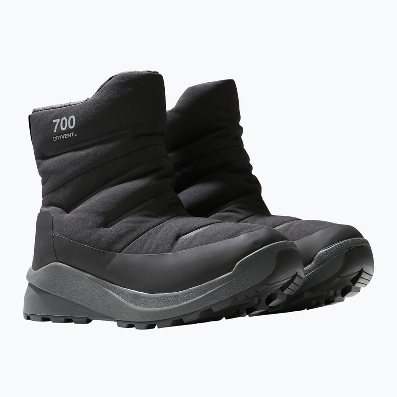 Stivali da neve da donna The North Face Nuptse II Bootie WP nero/grigio asfalto 11