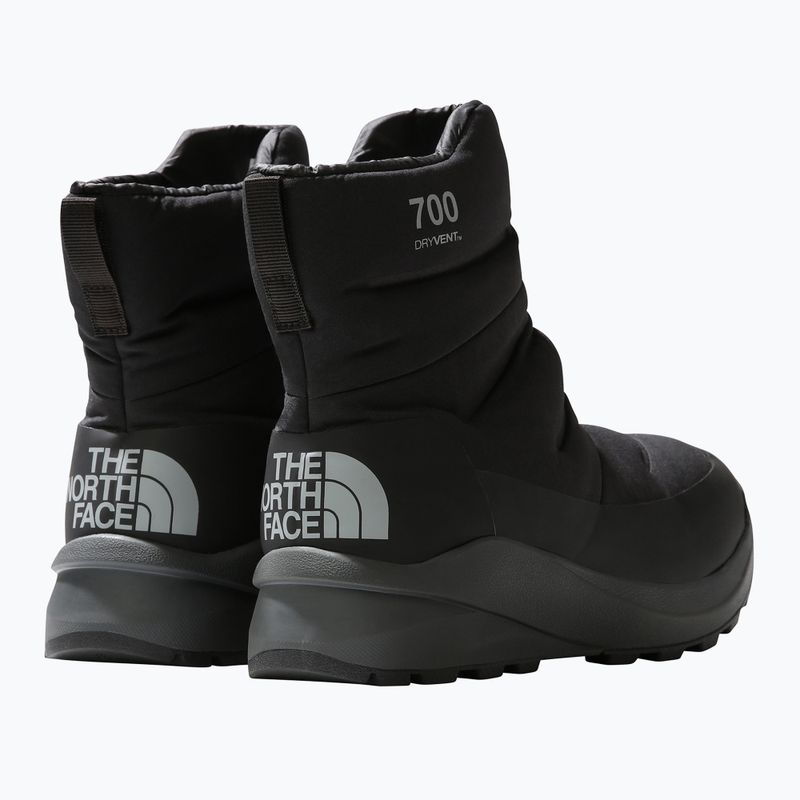 Stivali da neve da donna The North Face Nuptse II Bootie WP nero/grigio asfalto 12