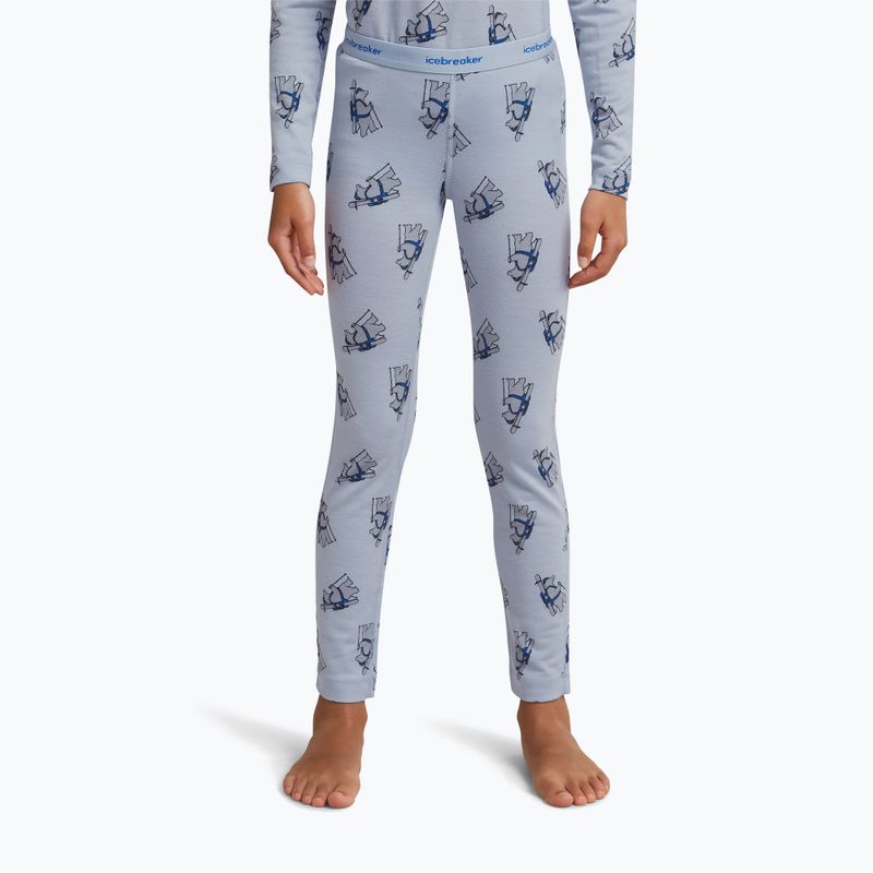 Pantaloni termici bambini icebreaker Merino 200 Oasis Bear Tour zinc blue/aop 3