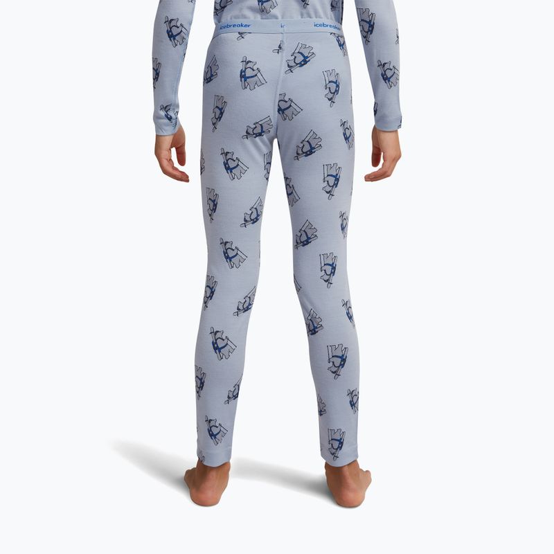 Pantaloni termici bambini icebreaker Merino 200 Oasis Bear Tour zinc blue/aop 5