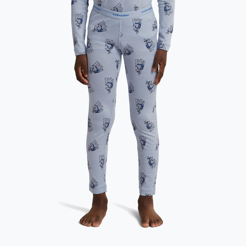 Pantaloni termici bambini icebreaker Merino 200 Oasis Bear Tour zinc blue/aop 7