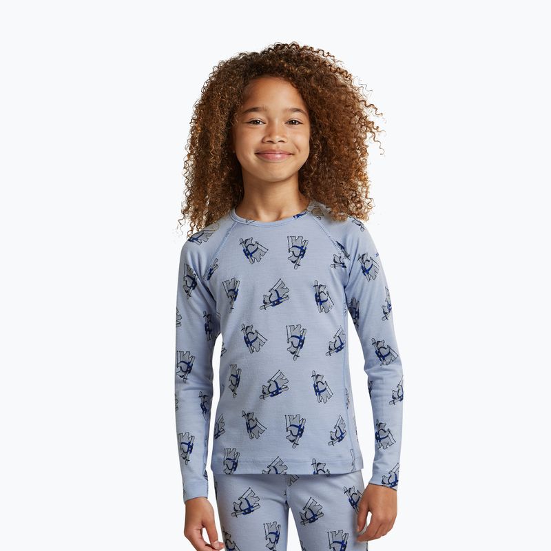 Felpa termica bambini Icebreaker Merino 200 Oasis Crewe Bear Tour Zinc Blue/Aop 4