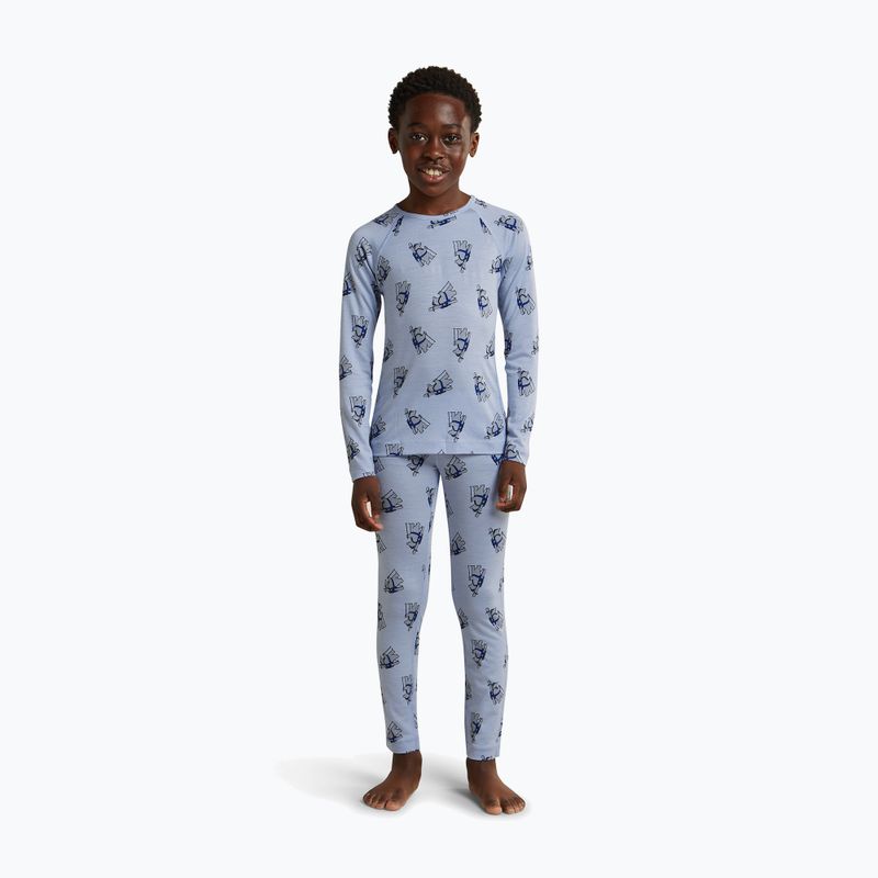 Felpa termica bambini Icebreaker Merino 200 Oasis Crewe Bear Tour Zinc Blue/Aop 9