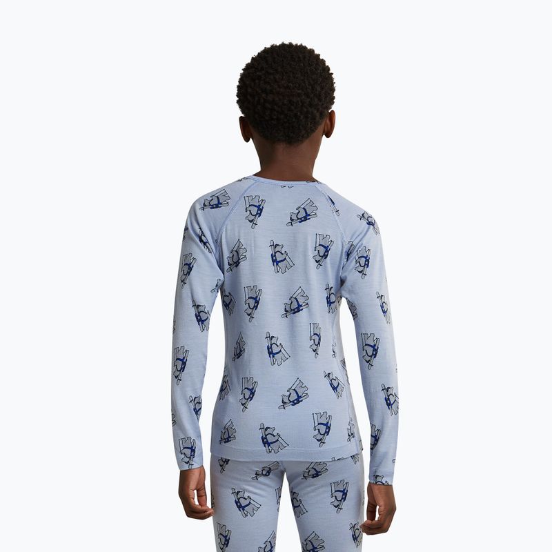 Felpa termica bambini Icebreaker Merino 200 Oasis Crewe Bear Tour Zinc Blue/Aop 10