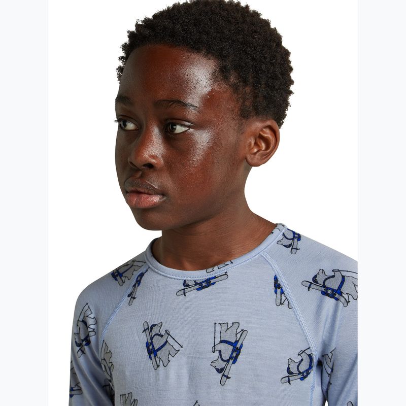 Felpa termica bambini Icebreaker Merino 200 Oasis Crewe Bear Tour Zinc Blue/Aop 11